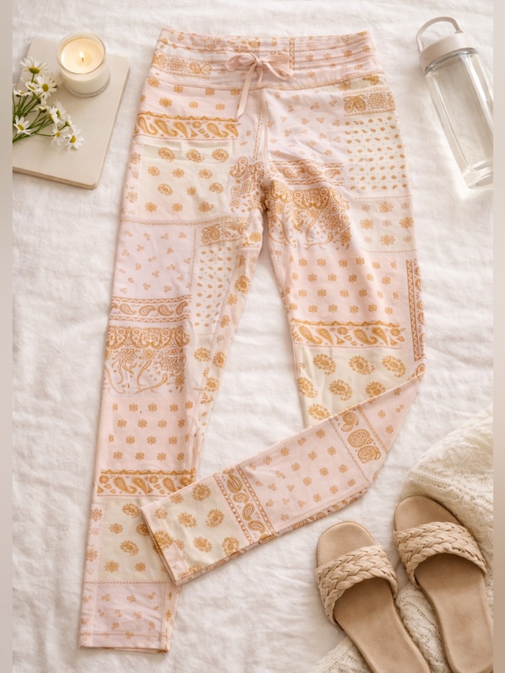 Anthropologie The Upside Carmen Bandana Leggings Sz M US 8 Boho Yoga Activewear